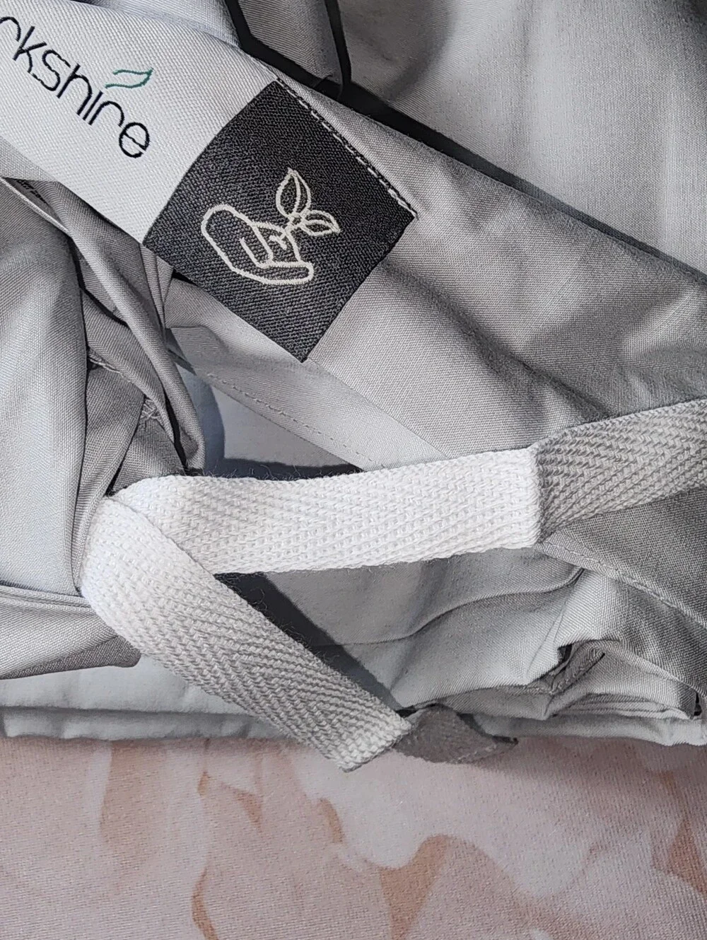 NEW! Berkshire 100% Organic Percale Cotton Duvet Set Full/Queen - Light Grey